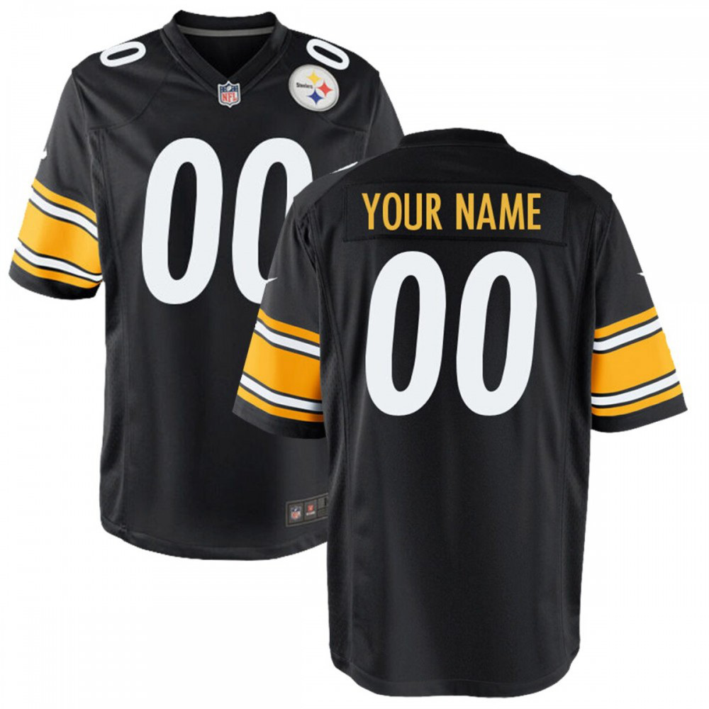 Pittsburgh Steelers Nike Youth Custom Game Jersey - Black-GridironStore